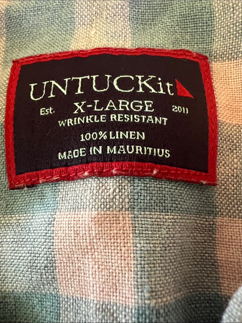 UNTUCKit Pink and Light Grayish Blue Check Button-Down Shirt - Picture 3 of 6